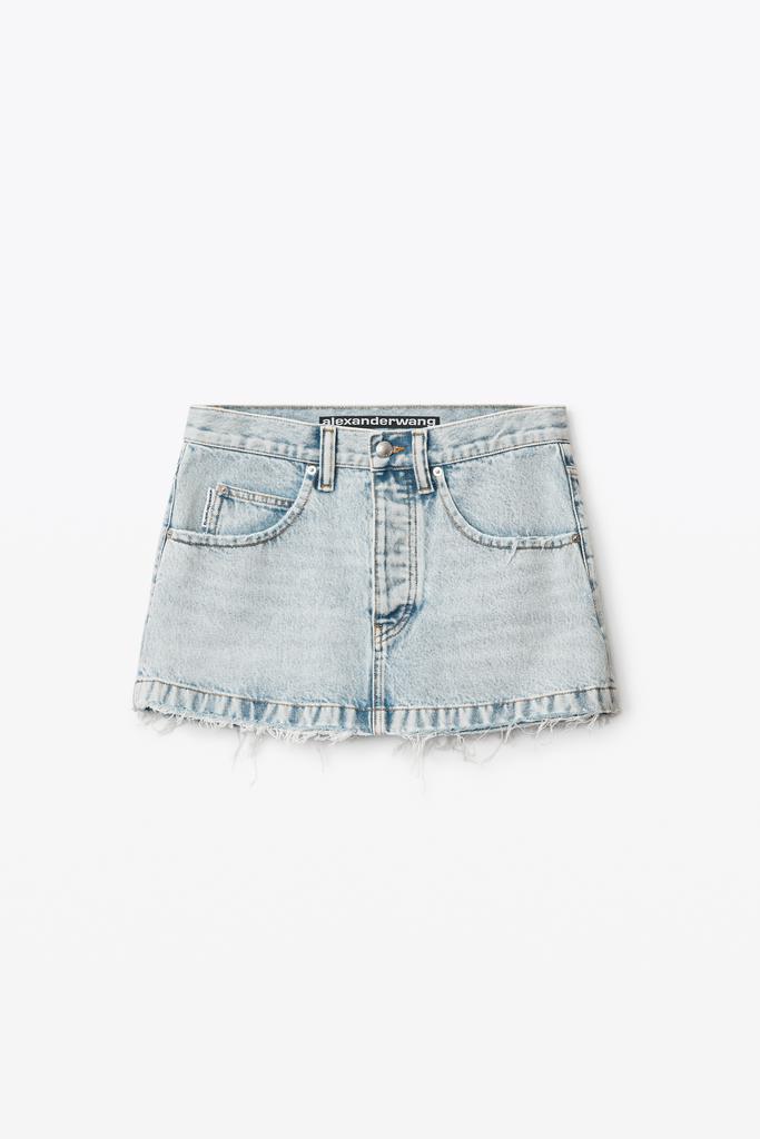 FRAYED EDGE LOW-RISE MINI SKIRT IN DENIM商品第3张图片规格展示