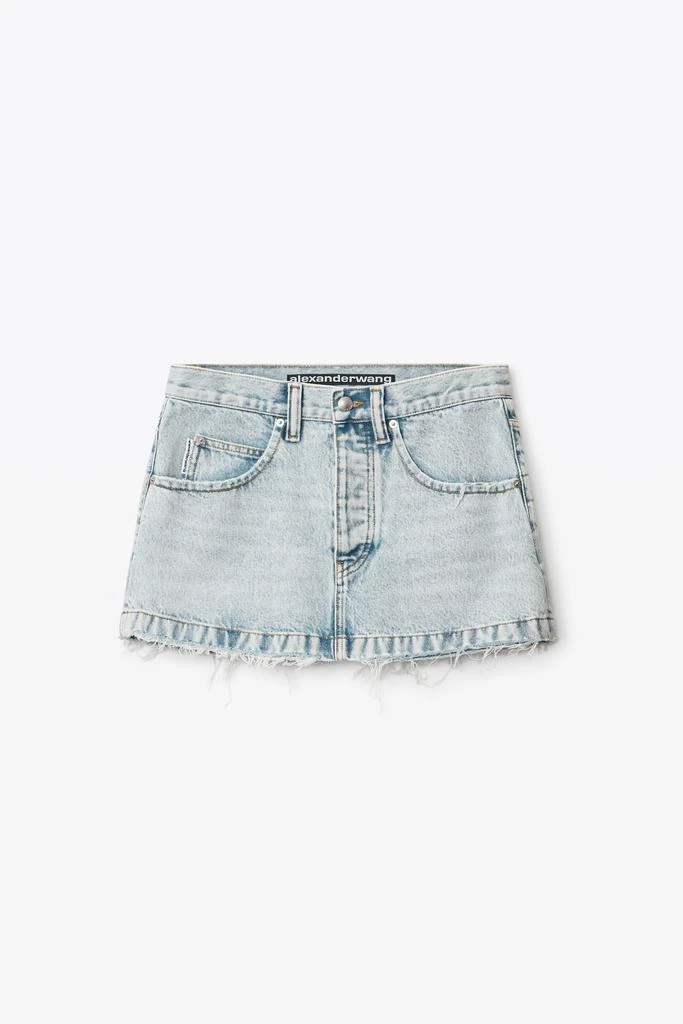 商品Alexander Wang|FRAYED EDGE LOW-RISE MINI SKIRT IN DENIM,价格¥1249,第3张图片详细描述