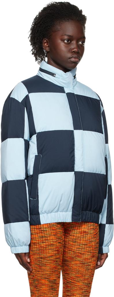 Blue Kenzo Paris Check Down Puffer Jacket商品第2张图片规格展示