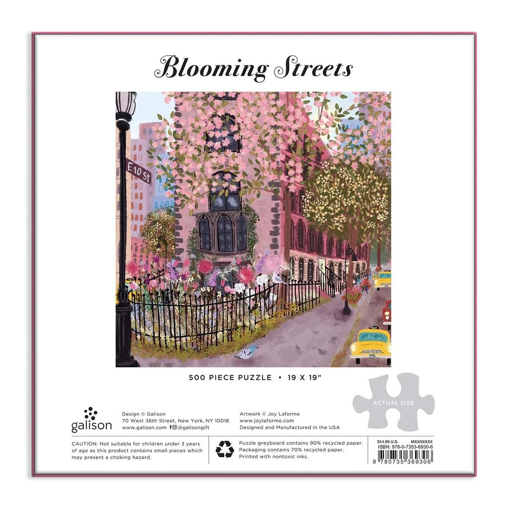 Galison Blooming Streets 500 Piece Puzzle from Galison - Beautifully Illustrated Jigsaw Puzzle of a Local NYC Street, Fun & Challenging, Unique Gift Idea 商品