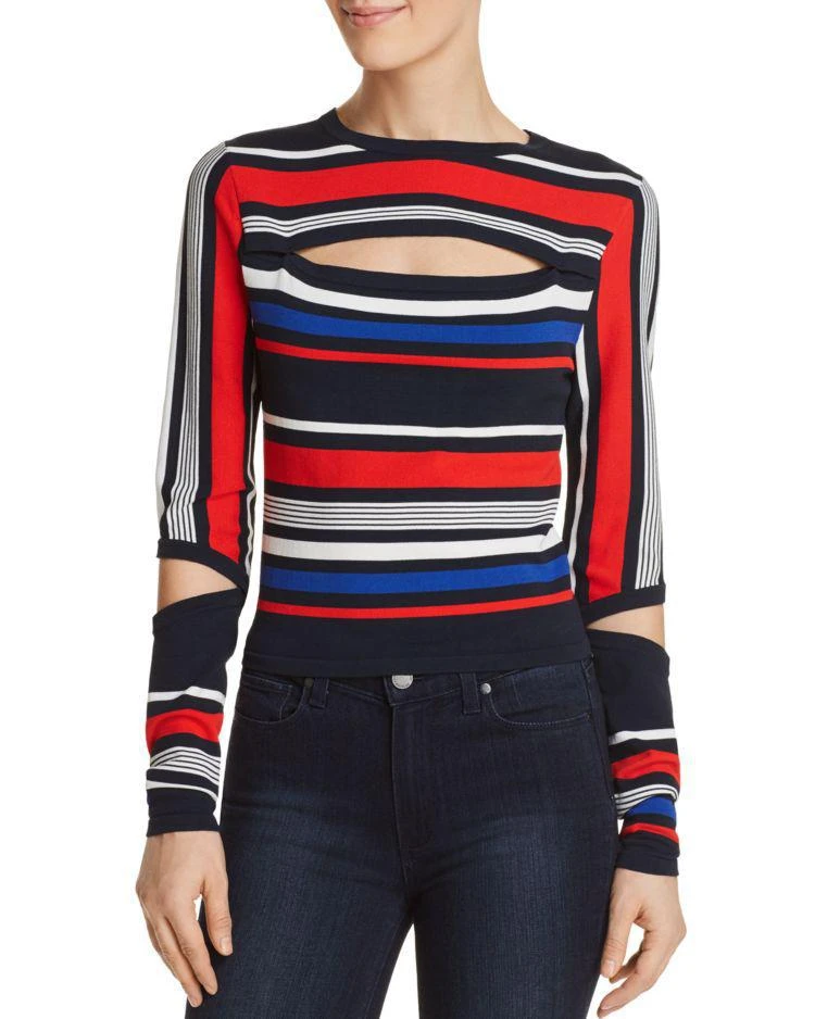 商品TOMMYXGIGI|Striped Intarsia Cutout Sweater,价格¥955,第1张图片