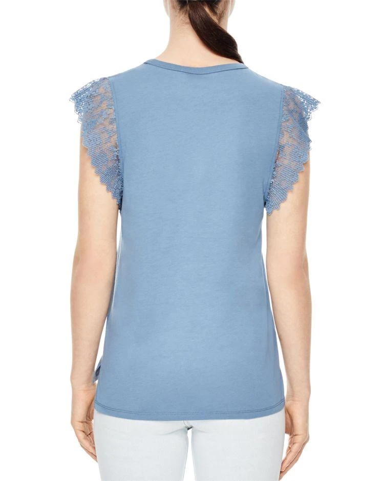 商品Sandro|Heidi Lace-Trimmed Top,价格¥468,第2张图片详细描述