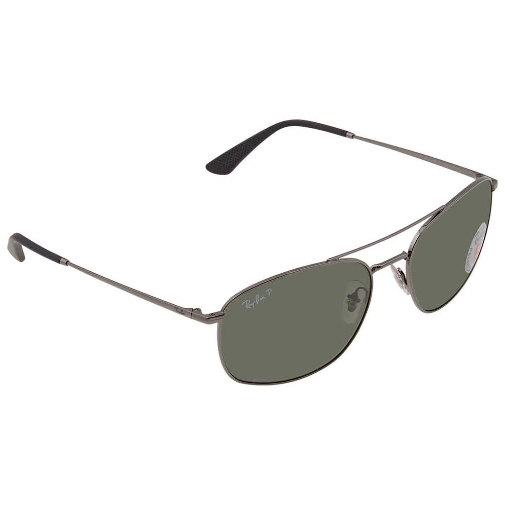 商品Ray-Ban|Ray Ban Polarized Dark Green Aviator Mens Sunglasses RB3654 004/9A 60,价格¥790,第1张图片