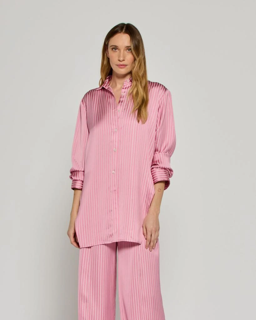 商品Serena Bute|Satin Stripe Open Back Shirt - Pink,价格¥3406,第4张图片详细描述