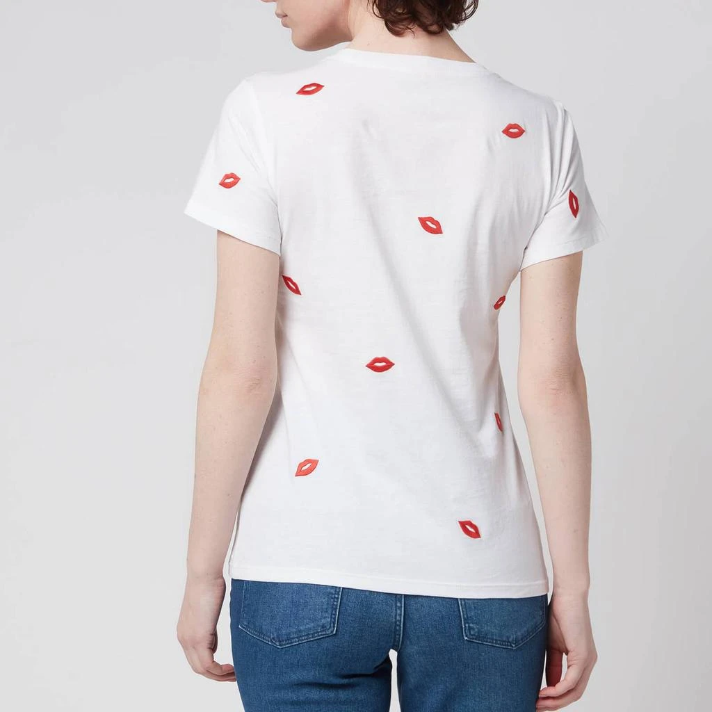 商品Kate Spade|Kate Spade New York Women's Embroidered Lips Tee - Fresh White,价格¥152,第2张图片详细描述