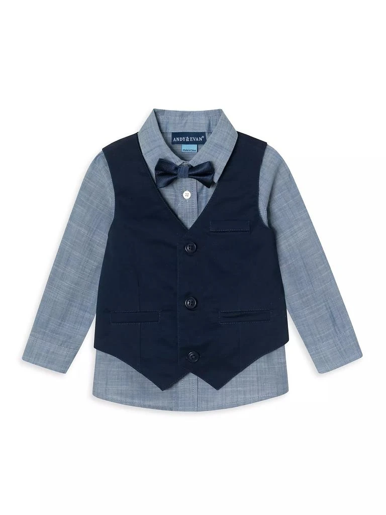 商品Andy & Evan|Baby Boy's Chambray Shirt, Vest, & Pants Set,价格¥405,第3张图片详细描述