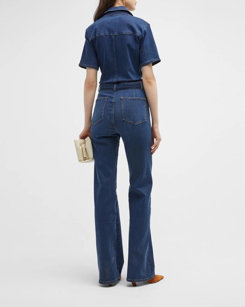 Flare De Francoise Button-Front Denim Jumpsuit 商品