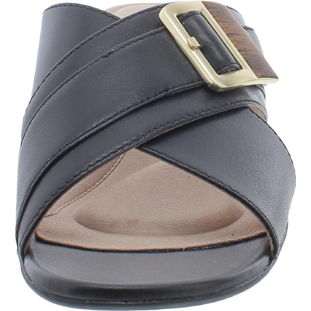 商品Rockport|Rockport Womens Alaina Leather Criss-Cross Front Slide Sandals,价格¥126-¥148,第5张图片详细描述