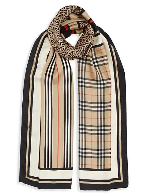 商品Burberry|Multi-Panel Silk Scarf,价格¥4441,第1张图片