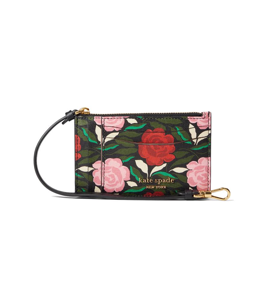 Morgan Rose Garden Printed Saffiano Leather Coin Card Case Wristlet商品第1张图片规格展示