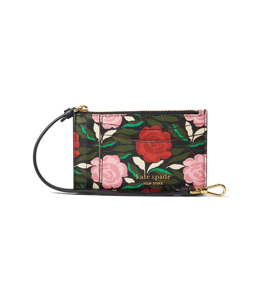 商品Kate Spade|Morgan Rose Garden Printed Saffiano Leather Coin Card Case Wristlet,价格¥487,第1张图片