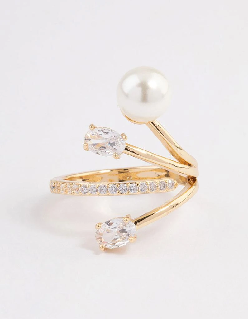 商品Lovisa|Gold Plated Flare Pearl Ring,价格¥159,第3张图片详细描述