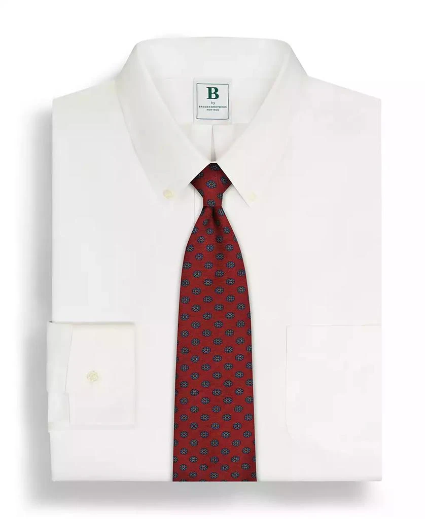 商品Brooks Brothers|Men’s Regular Fit Non-Iron Polo Button-Down Collar Solid Pinpoint Dress Shirt,价格¥461,第3张图片详细描述
