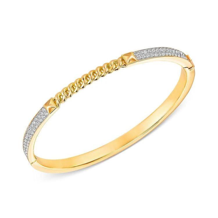 商品Swarovski|Chain-Look Pavé Hinged Bangle Bracelet,价格¥966,第1张图片