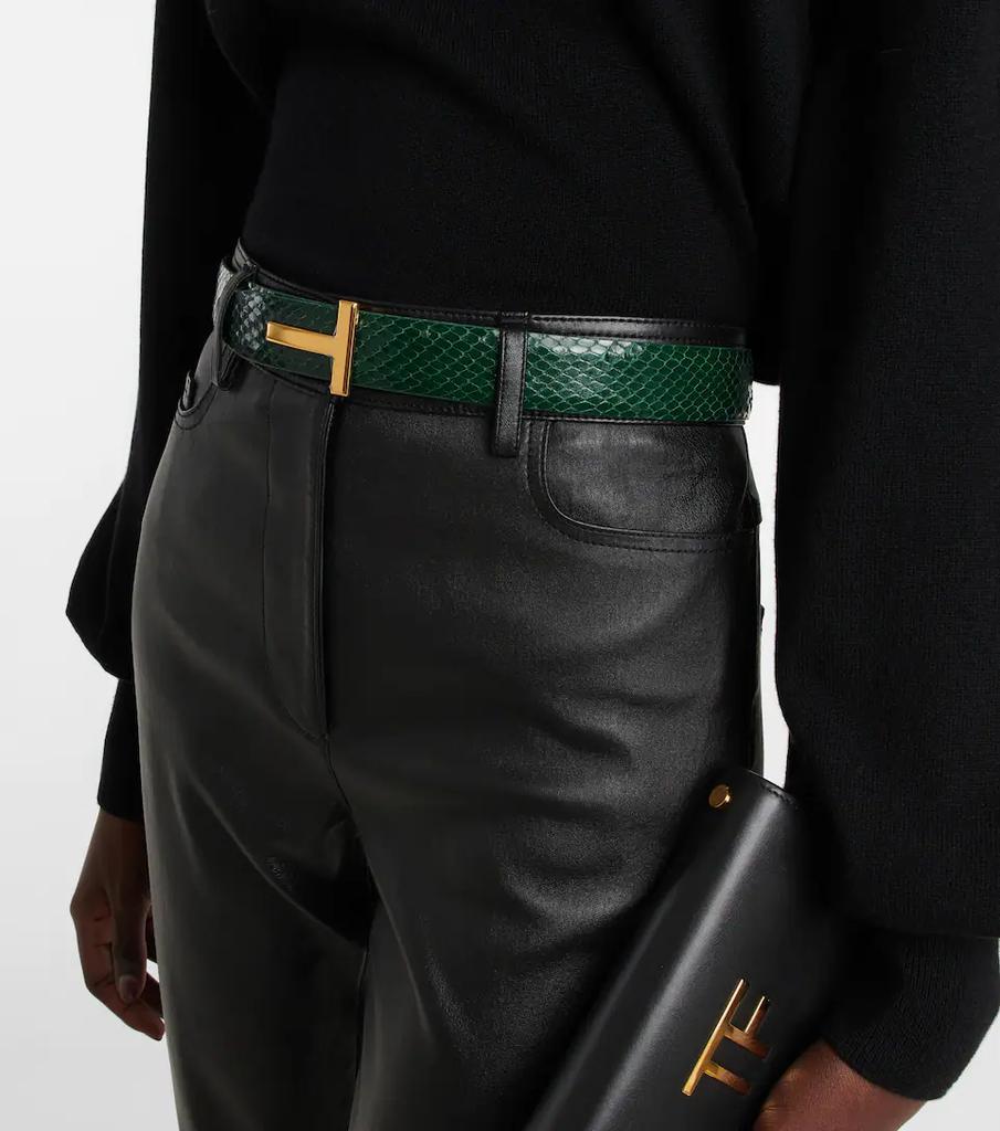 商品Tom Ford|字母组合蛇纹皮革腰带,价格¥5302,第4张图片详细描述