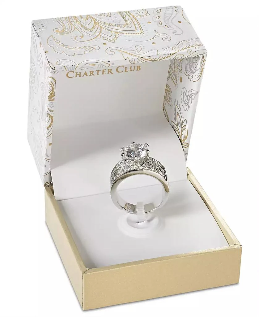 商品Charter Club|Crystal Triple-Row Ring in Fine Silver Plate or Gold Plate, Created for Macy's,价格¥105,第2张图片详细描述