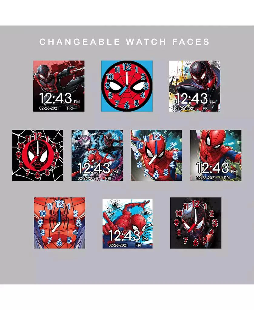 商品Accutime|Kid's Spiderman Black Silicone Strap Smart Watch 46x41mm,价格¥274,第4张图片详细描述