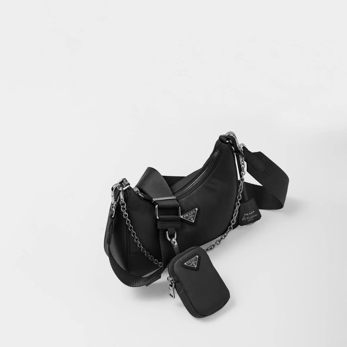 【预售】 普拉达 25秋冬 女士 单肩包 Prada Re-Edition 2005 再生尼龙三合一手袋 1BH204_R064_F0002_V_V9L  商品
