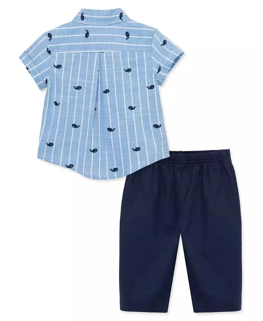 商品Little Me|Baby Boys Whales Button Front Shirt and Pants Set,价格¥135,第2张图片详细描述