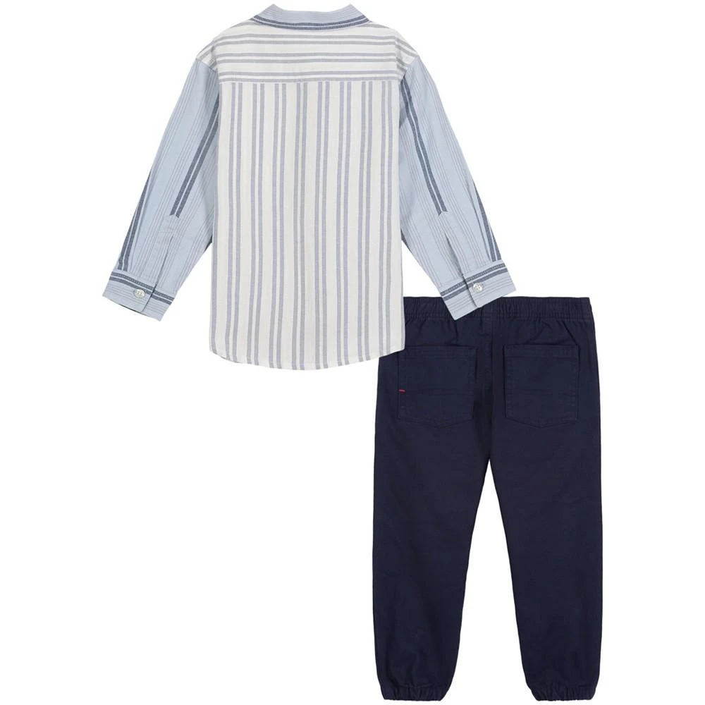 商品Tommy Hilfiger|Baby Boys Oxford Stripe Long Sleeves Button-Up Shirt and Twill Jogger Pants, 2 Piece Set,价格¥404,第2张图片详细描述