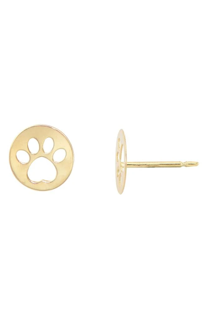 商品CANDELA JEWELRY|14K Yellow Gold Cutout Paw Stud Earrings,价格¥495,第1张图片