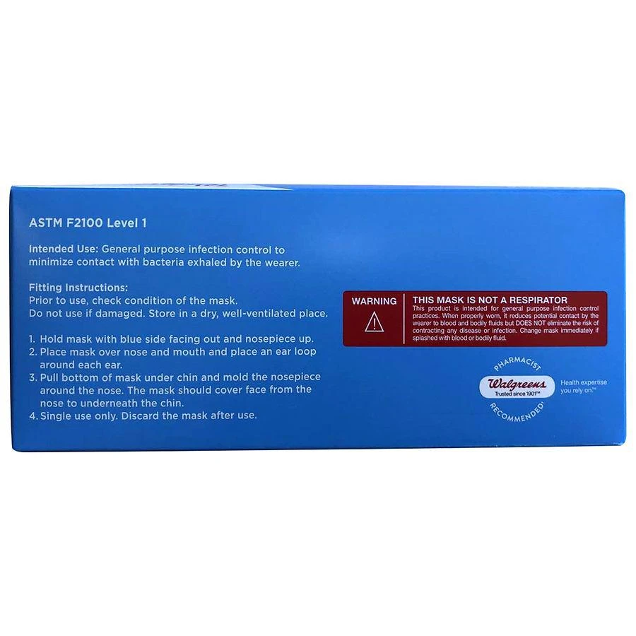 商品Walgreens|3-Ply Ear Loop Face Mask,价格¥149,第2张图片详细描述