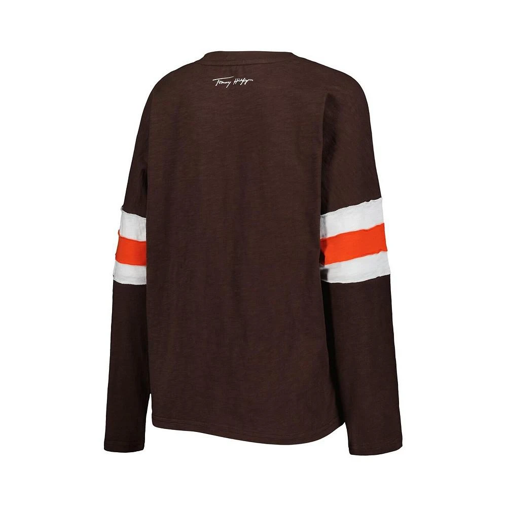 商品Tommy Hilfiger|Women's Brown Cleveland Browns Justine Long Sleeve Tunic T-shirt,价格¥413,第3张图片详细描述