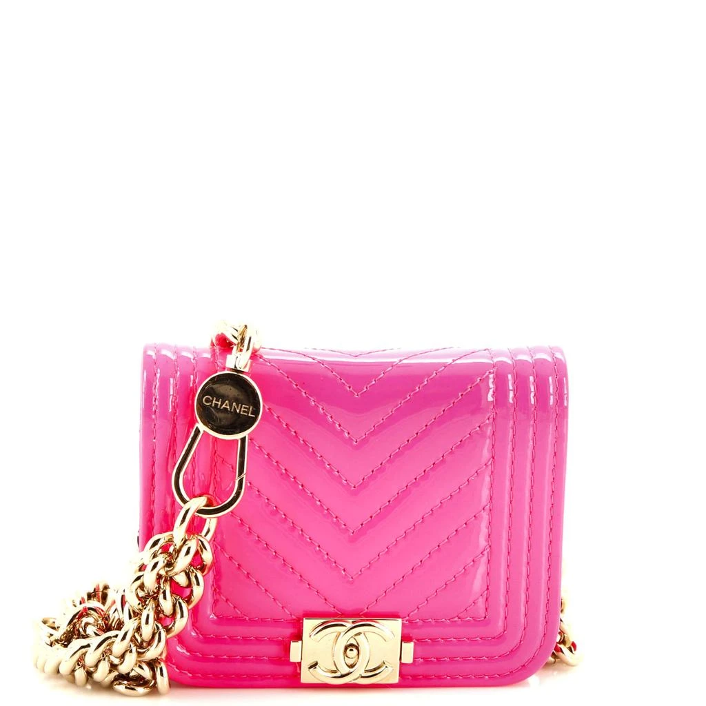 商品[二手商品] Chanel|Boy Flap Chain Belt Bag Chevron Patent,价格¥13682,第1张图片