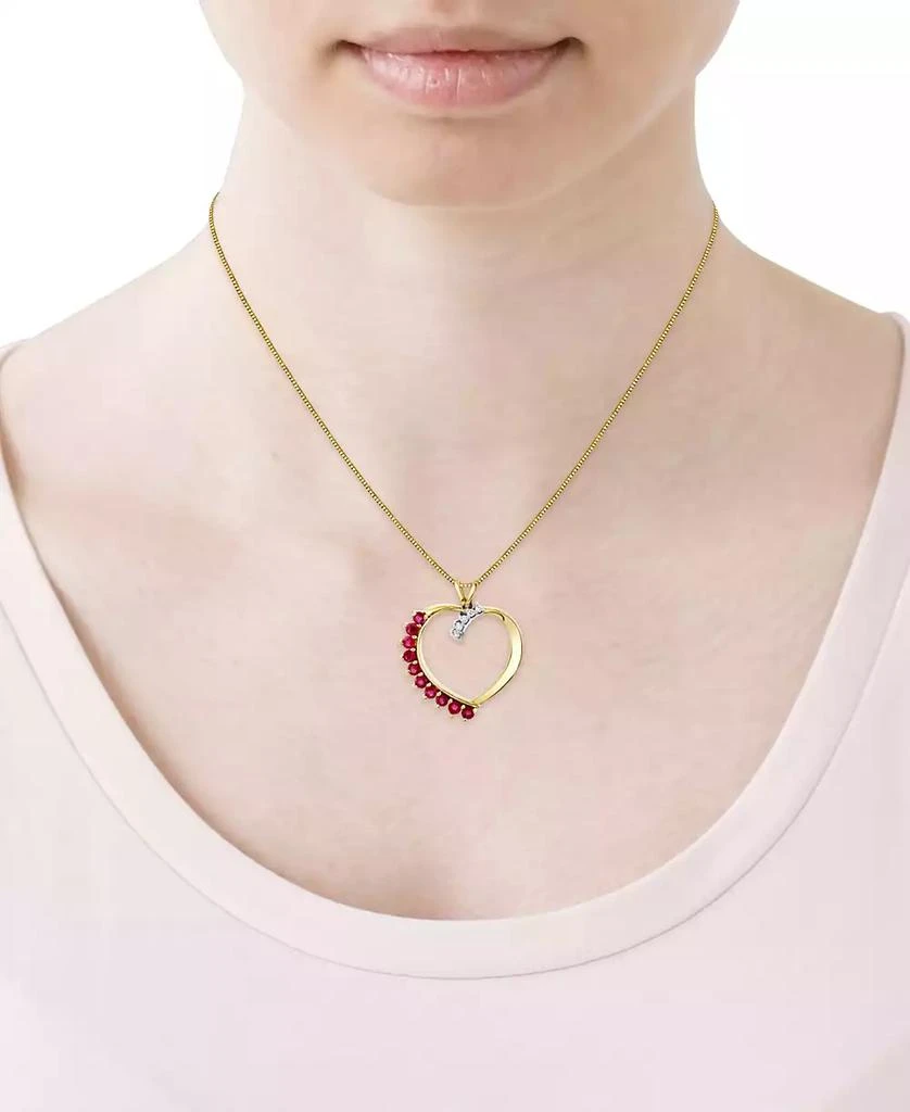 商品Macy's|Ruby (1/2 ct. t.w.) & Diamond Accent 18" Heart Pendant Necklace in 10k Gold (Also in Tanzanite),价格¥2713,第2张图片详细描述