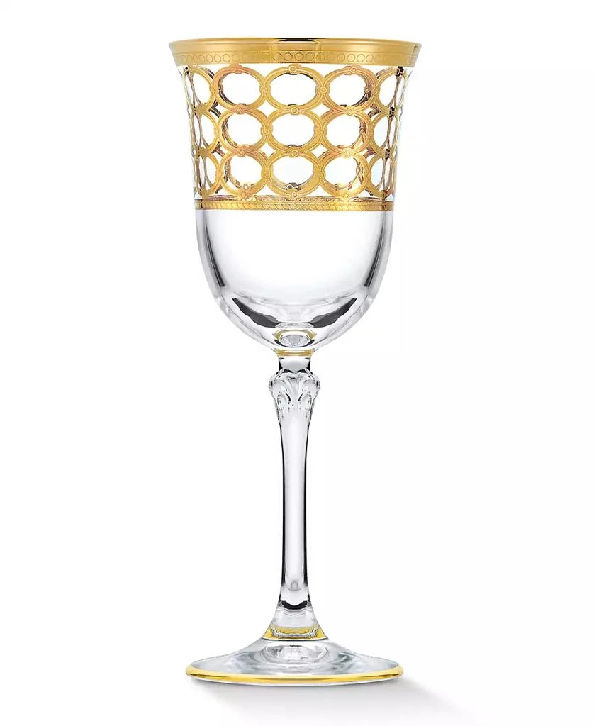 商品Lorren Home Trends|4 Piece Infinity Gold Ring White Wine Goblet Set,价格¥956,第2张图片详细描述