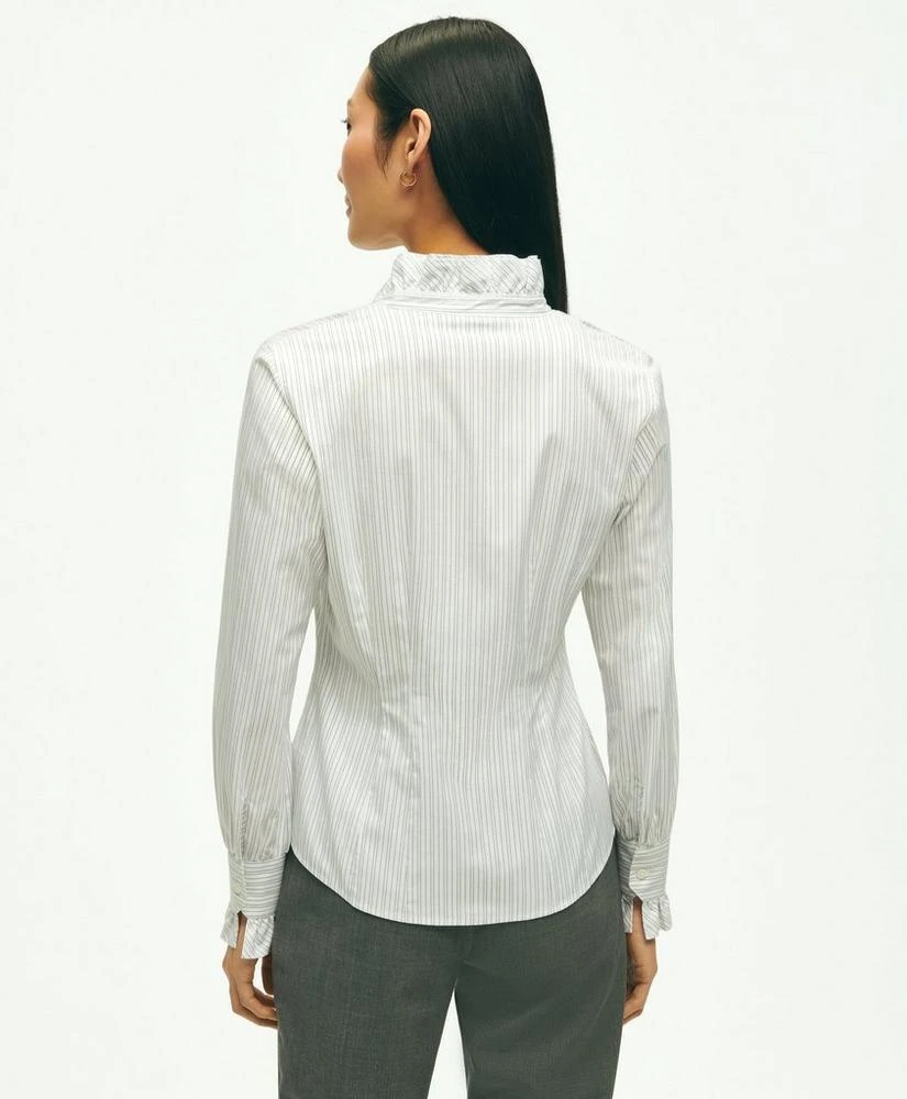 商品Brooks Brothers|Fitted Stretch Supima® Cotton Non-Iron Ruffle Dress Shirt,价格¥511,第3张图片详细描述