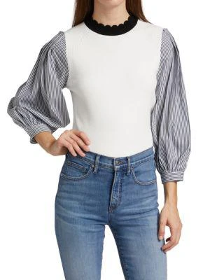 商品VERONICA BEARD|Roy Mixed-Media Top,价格¥1568,第1张图片
