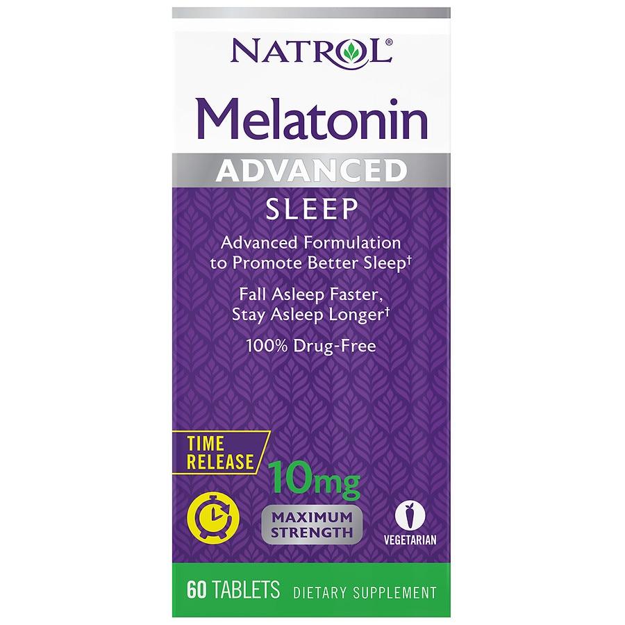 Advanced Sleep Melatonin 10 mg Dietary Supplement Tablets商品第1张图片规格展示