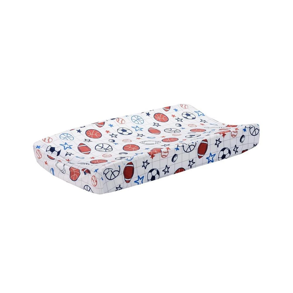 商品Lambs & Ivy|Baby Sports White Changing Pad Cover - Football/Basketball/Baseball,价格¥149,第3张图片详细描述