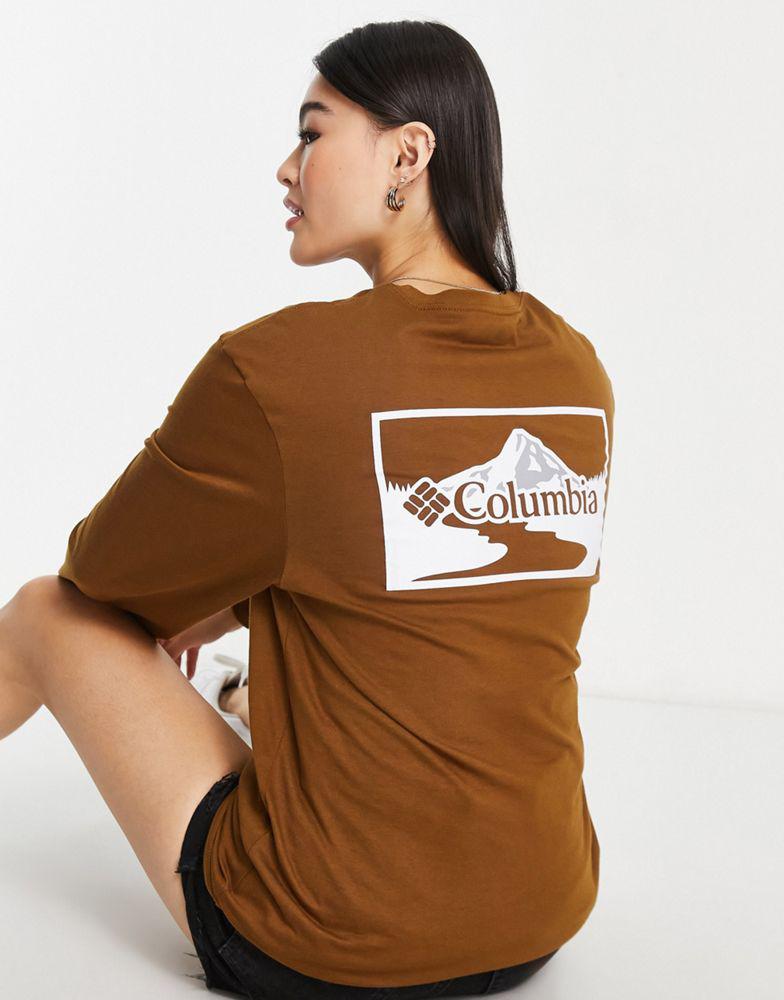 Columbia Hopedale back print long sleeve t-shirt in brown Exclusive at ASOS商品第2张图片规格展示
