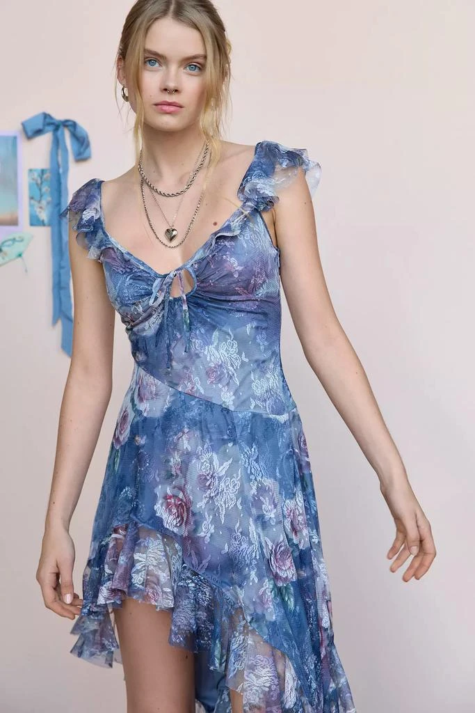 商品Urban Outfitters|UO Hyacinth Lace Spliced Midi Dress,价格¥262,第1张图片