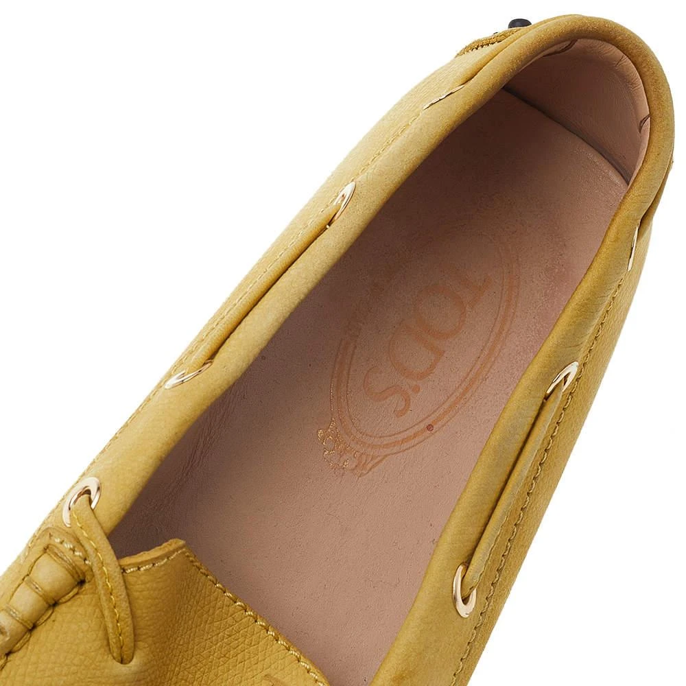 Tod's Yellow Leather Gommino Slip On Loafers Size 38 商品