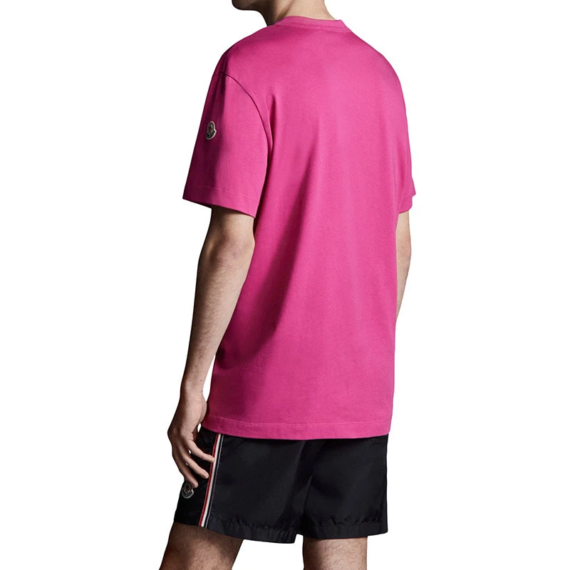 商品Moncler|【预售3-7天】Moncler/蒙克莱 22年秋冬新款 男士紫红色纯棉大徽标印花短袖T恤H10918C000278390T55M,价格¥1785,第6张图片详细描述
