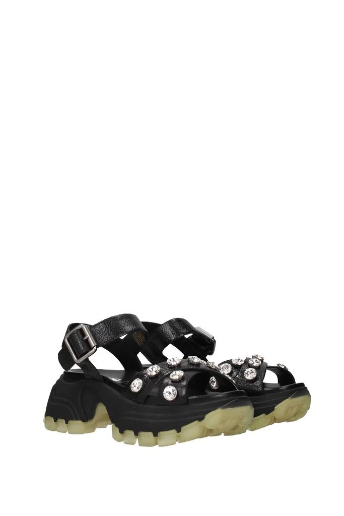 商品Miu Miu|Sandals Leather Black,价格¥2617,第2张图片详细描述
