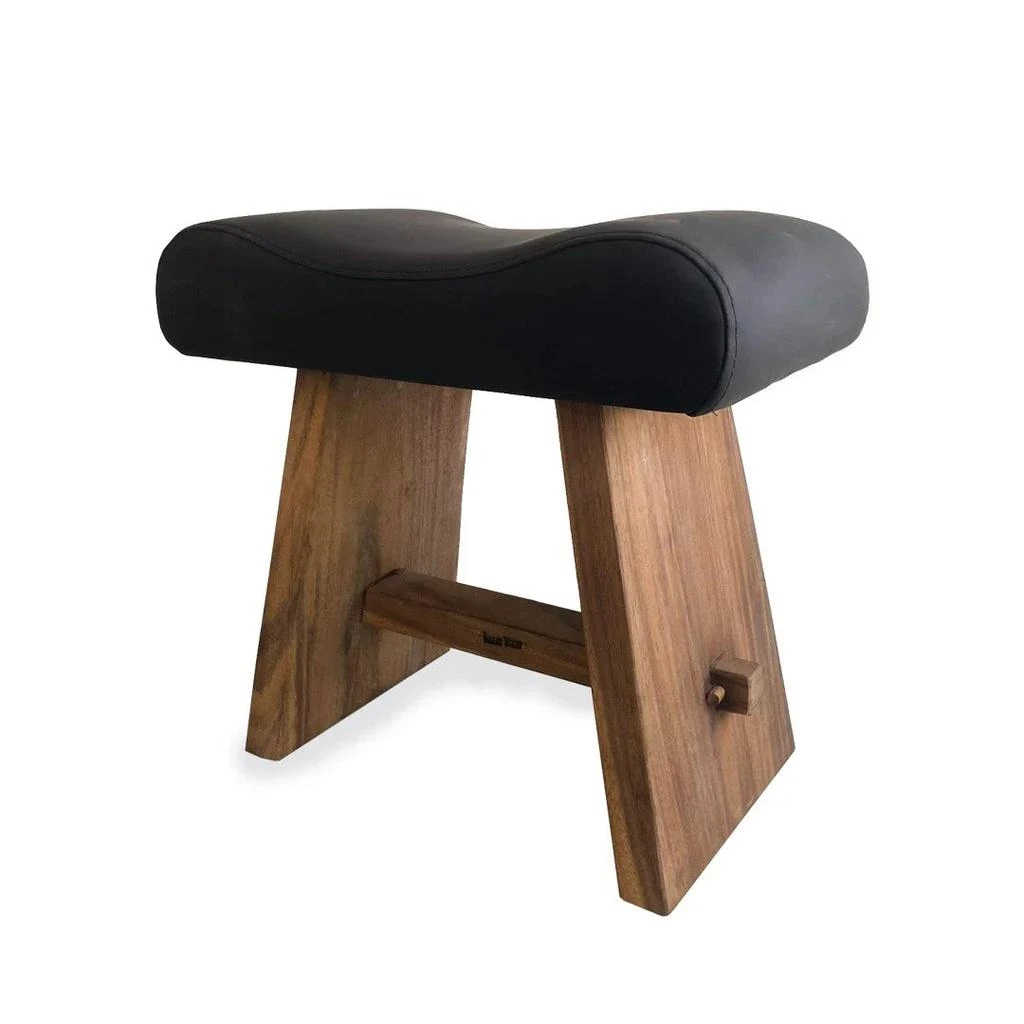 商品预计3周后发货 Bazar Bizar|Le Tabouret Suar Avec Cuir - Naturel Noir,价格¥1659,第3张图片详细描述