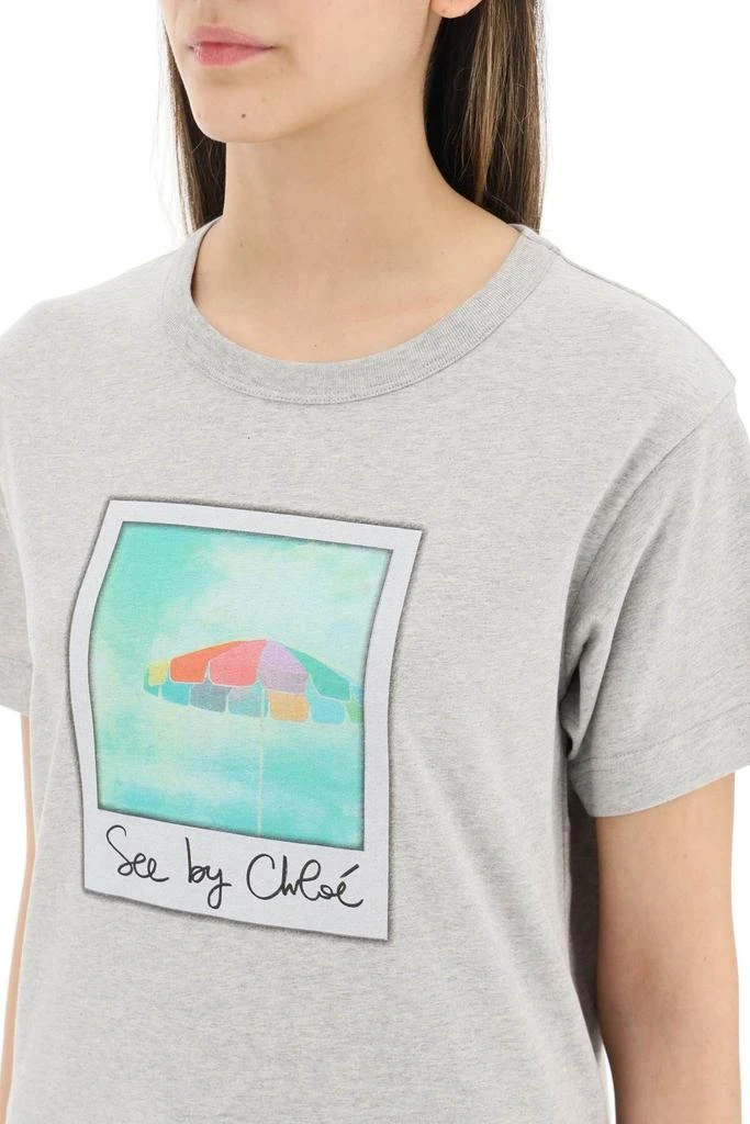 商品See by Chloé|BICOLOR T-SHIRT WITH PRINT,价格¥383,第5张图片详细描述