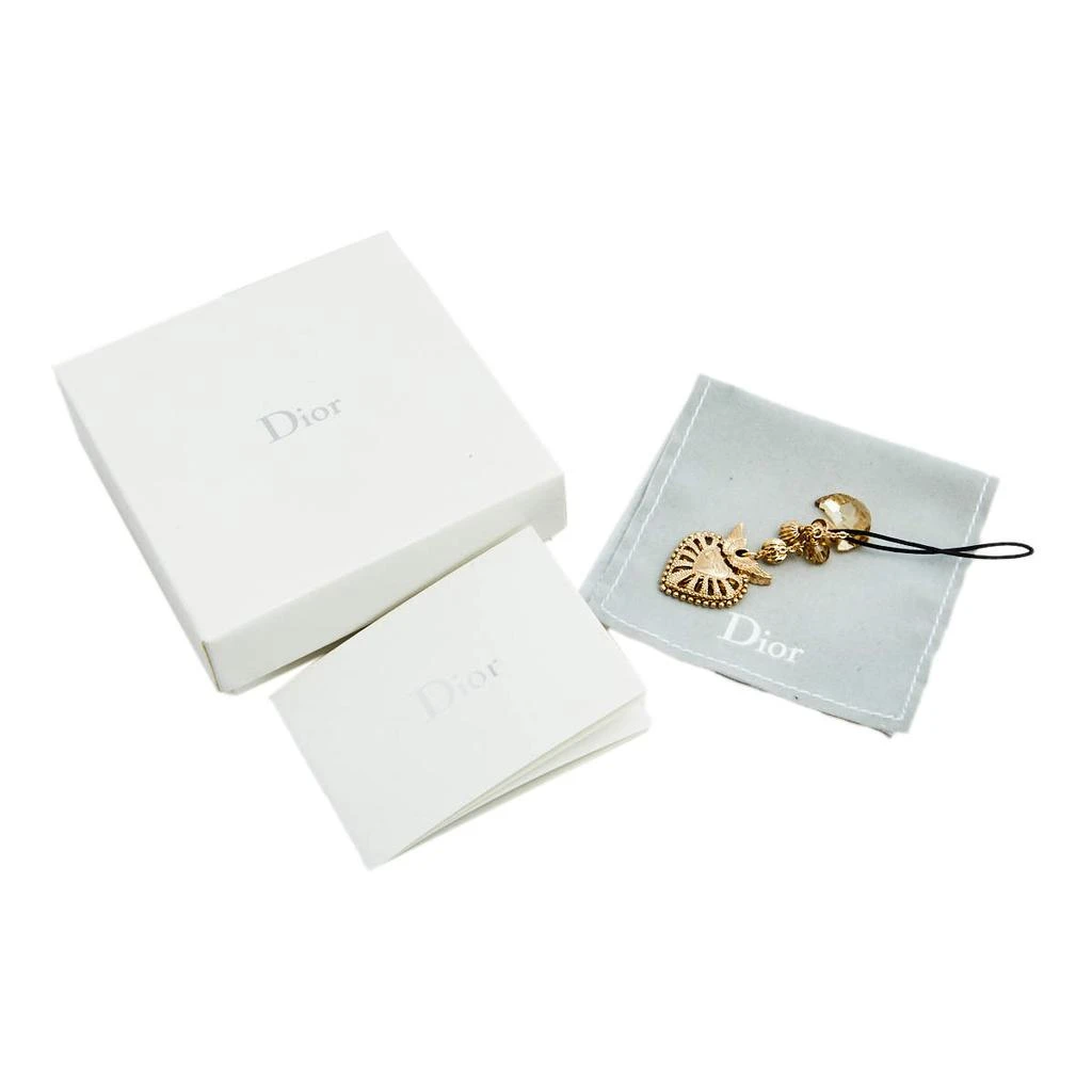 商品[二手商品] Dior|Dior Gold Tone Heart & Crystal Moon Phone Charm,价格¥1091,第4张图片详细描述