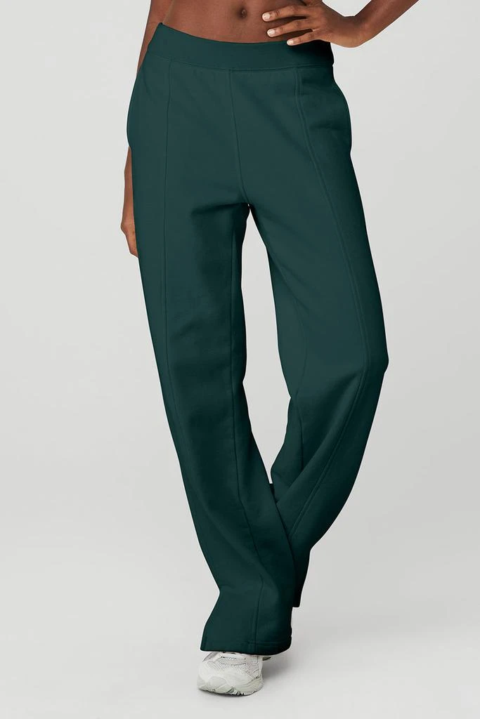 商品Alo|High-Waist Free Time Straight Leg Sweatpant - Midnight Green,价格¥954,第1张图片