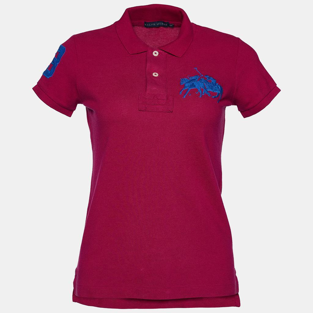 商品[二手商品] Ralph Lauren|Ralph Lauren Pink Logo Embroidered Cotton Pique Polo T-Shirt S,价格¥1531,第1张图片