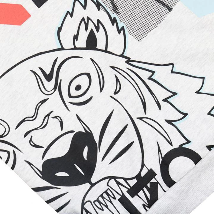 商品Kenzo|Multi Iconic Logo Grey Hoodie,价格¥472,第2张图片详细描述