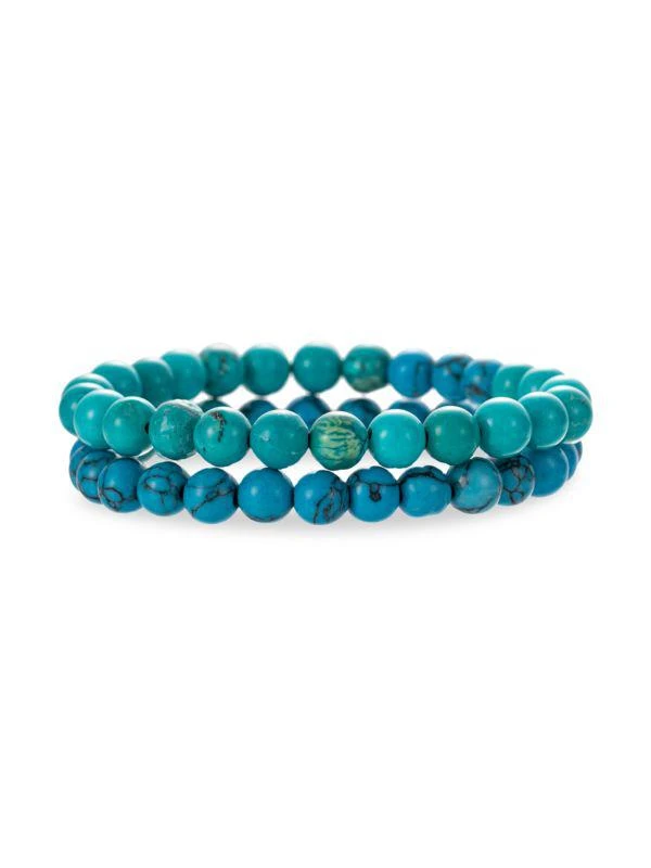 商品Eye Candy LA|Caleb 2-Piece Turquoise Beaded Bracelet Set,价格¥167,第1张图片