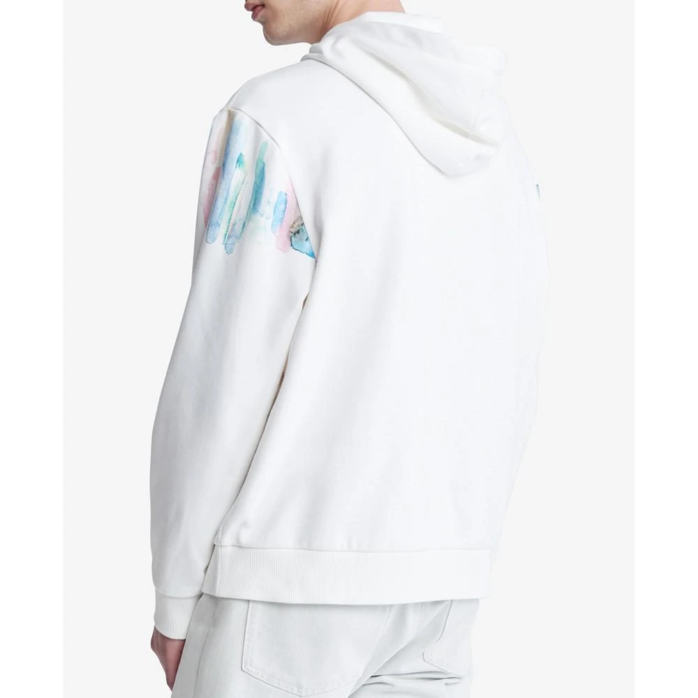 商品Calvin Klein|Men's Long-Sleeve Paint Splatter Graphic Logo Hoodie,价格¥368,第2张图片详细描述