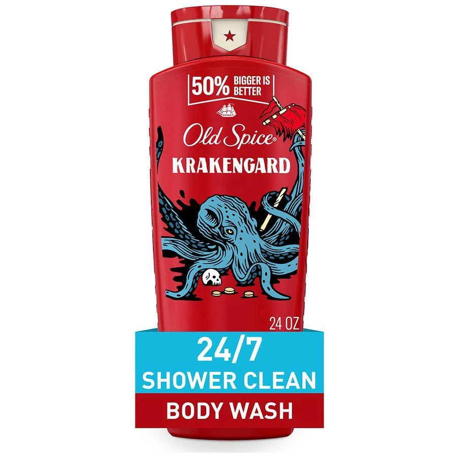 商品Old Spice|Cleansing Body Wash for Men, 24/7 Shower Clean Krakengard, Deep Ocean,价格¥65,第1张图片