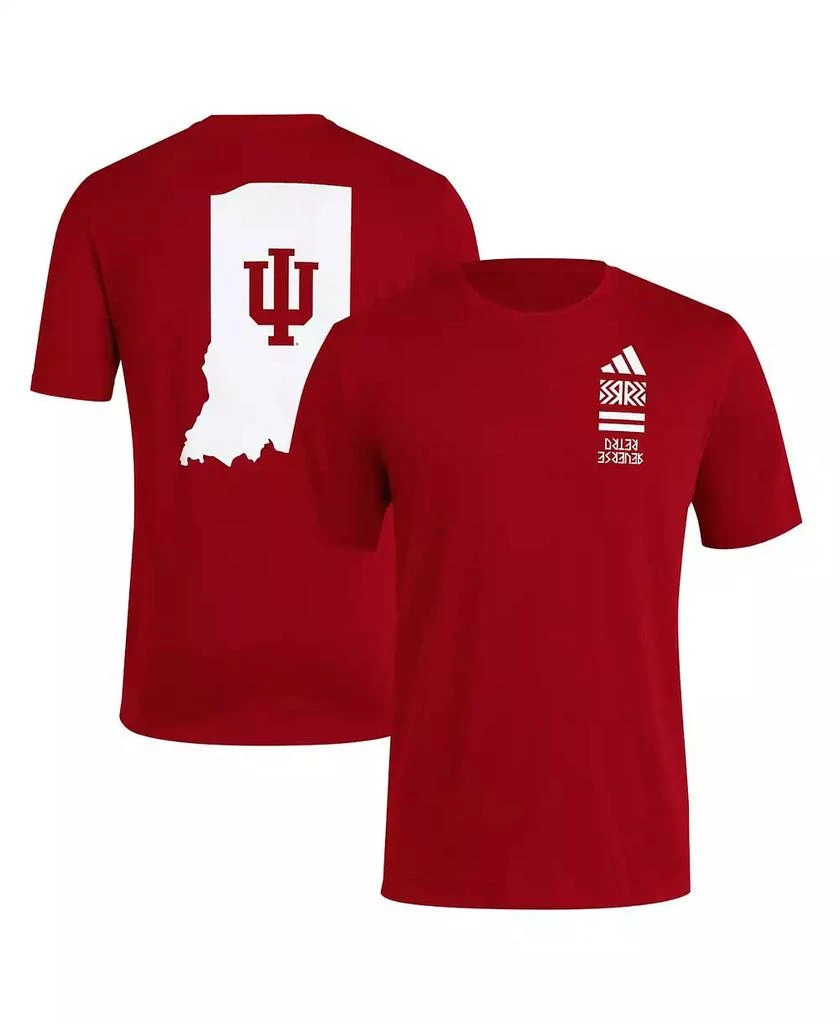 商品Adidas|Men's Crimson Indiana Hoosiers Reverse Retro Baseball 2 Hit T-Shirt,价格¥223,第1张图片