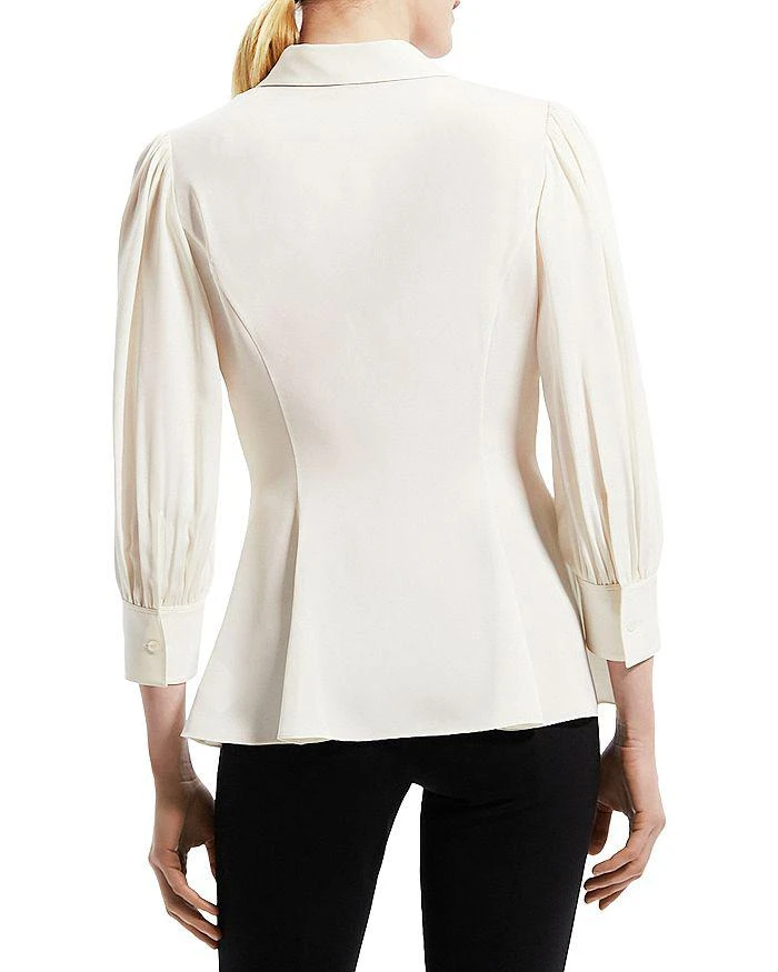 商品Theory|Flared Puff Sleeve Silk Blouse,价格¥819,第2张图片详细描述